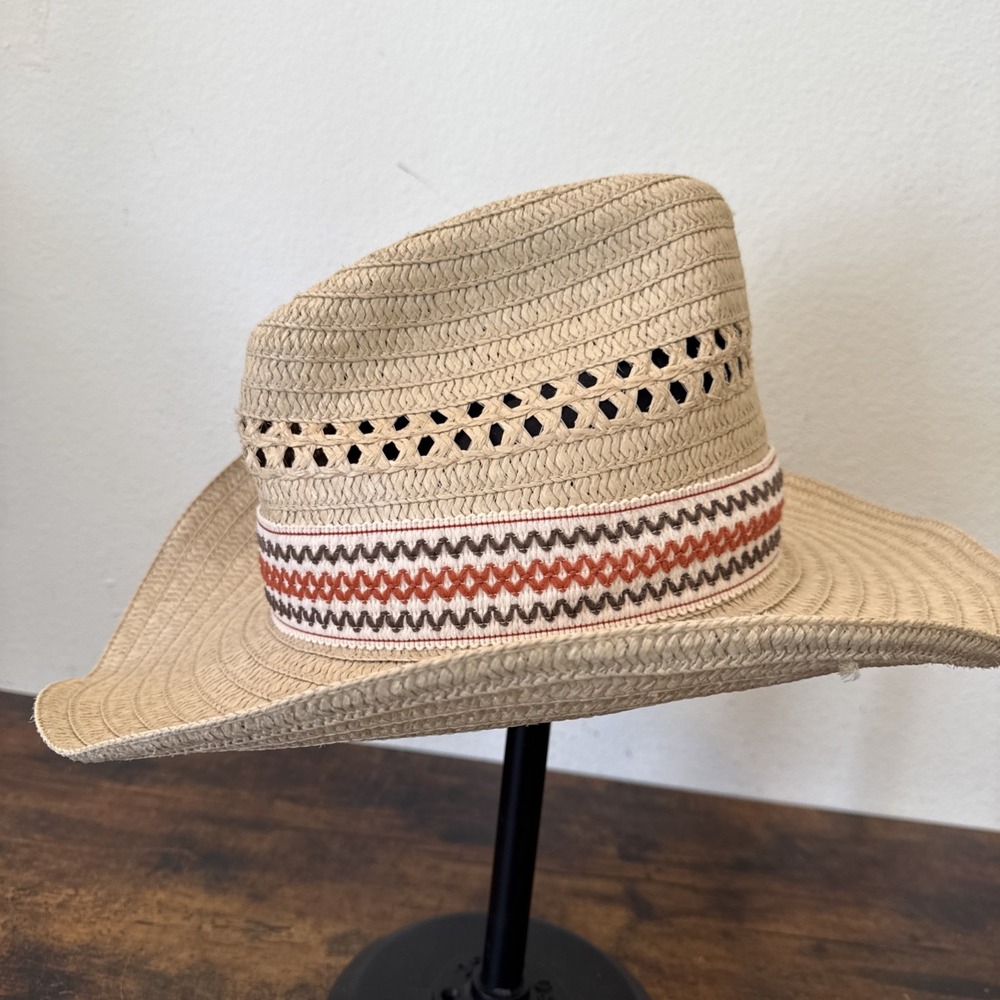 Shepler by Stevens Straw Hat 7 5/8 USA Made Soft Wire Brim U‑Shape Western EUC